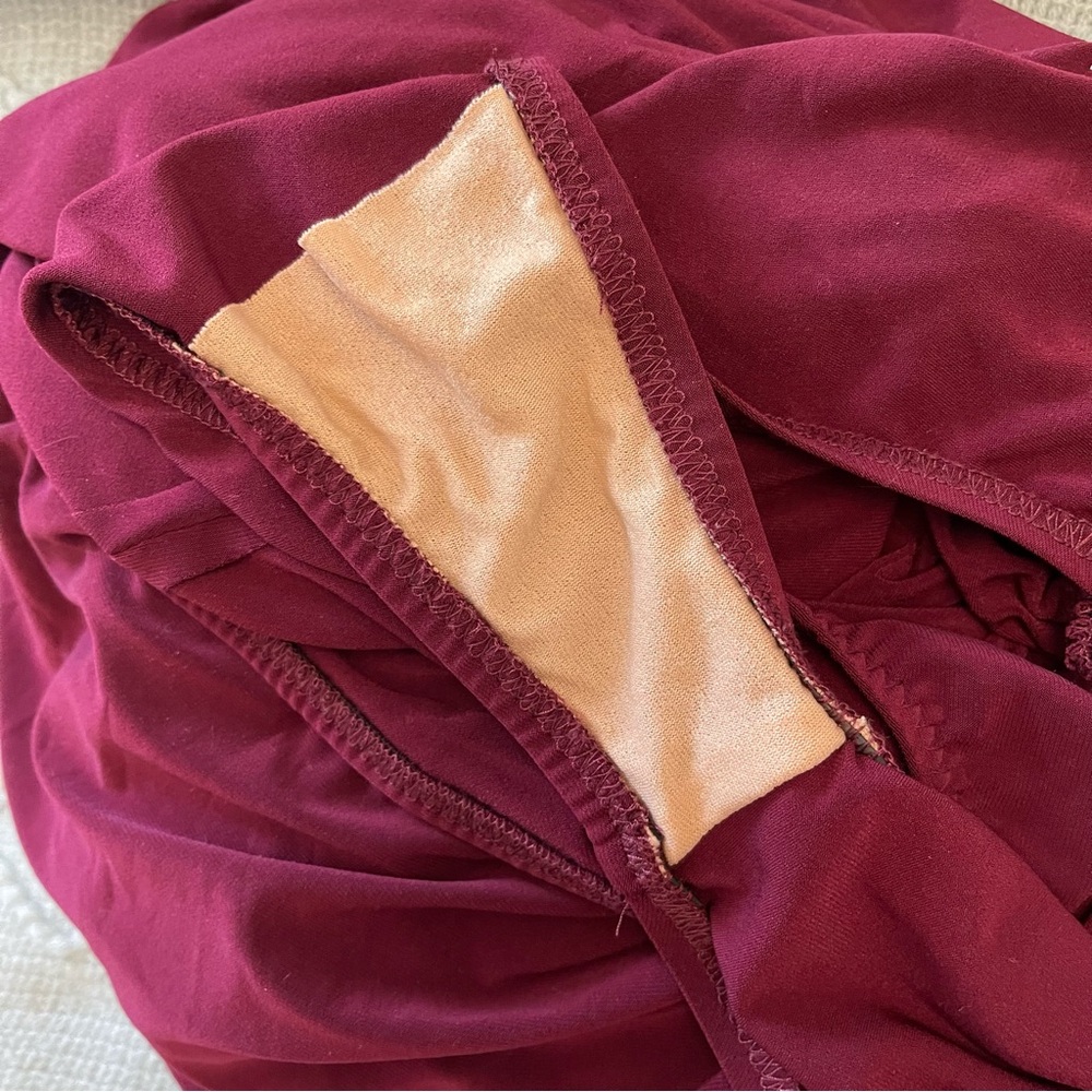 Norma Kamali Diana Plum Wine One Shoulder Formal Asymmetrical Rusched Dress Gown - Picture 12 of 12
